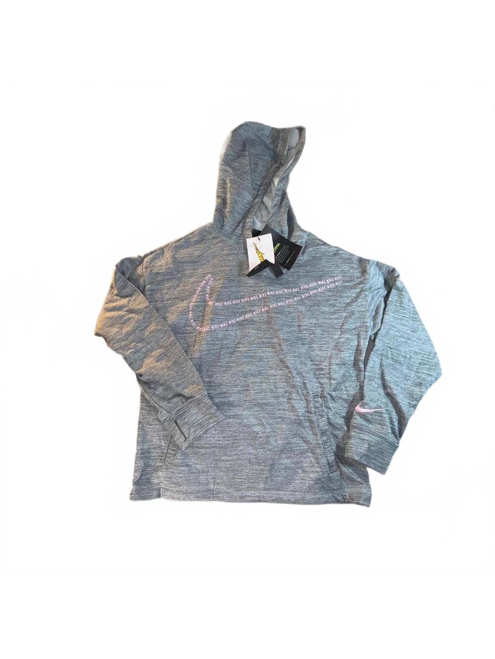 Nike Therma Dri-FIT Gray Pink Swoosh Hoodie Size M NEW